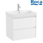 Meuble compact 2 tiroirs et lavabo blanc mat unik ona - roca a851684509