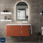Meuble salle de bain 1 porte 2 tiroirs gauche uniiq 1200 terracota - salgar 96647