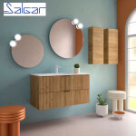 Meuble de salle de bains 2 tiroirs biba 1000 chne africain - salgar 113865