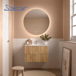 Meuble de salle de bains 2 tiroirs biba 900 chne africain - salgar 113854