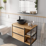 Meuble salle de bain attila 850 2 tiroirs coquette réversible chêne africain plan de toilette - salgar ... Meuble salle de bain attila 850 2 tiroirs coquette réversible chêne africain plan de toilette - salgar ...