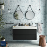 Meuble salle bain monterrey 1200 2 tiroirs mtal. black velvet 1197x540x450mm - salgar 96527