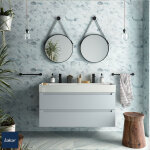 Meuble de salle de bain monterrey 1200 2 tiroirs mtal. blue fog 1197x540x450mm - salgar 96529