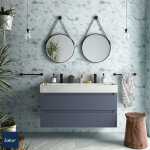 Meuble de salle de bain monterrey 1200 2 tiroirs mtal. night blue 1197x540x450mm - salgar 96530