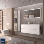 Meuble salle bain monterrey 1200 2 tiroirs mtal. white cotton 1197x540x450mm - salgar 96526