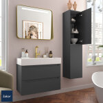 Meuble salle bain monterrey 800 2 tiroirs mtal. anthracite mat 797x540x450mm - salgar 96535