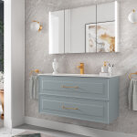 Meuble salle de bain renoir 100cm 2 tiroirs blue fog - salgar 91326 Meuble salle de bain renoir 100cm 2 tiroirs blue fog - salgar 91326