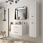 Meuble salle de bain renoir 80cm 2 tiroirs white cotton - salgar 91305