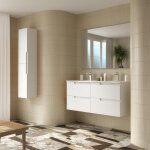 Meuble salle de bain + vasque vima 120 4 tiroirs white satin - salgar 111757