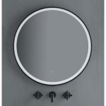 Miroir rond diam 60 black touch sensor on / off - cristina ondyna mbmoon60