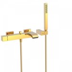 Mitigeur bain avec cascade. douchette  main anticalcaire avec support orientabl - tres 0071700203or
