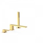 Mitigeur bain d?tagre avec douchette anticalcaire.  dbit : 3 bar ? 13 l / min - tres 00616103or