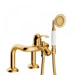 Mitigeur bain d?tagre douchette  main anticalcaire avec flexible double agrafage or 24k - tres 24219401or ...