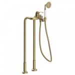 Mitigeur bain avec prises d'eau au niveau du sol. douchette  main anticalcaire. flexible double agrafage ...