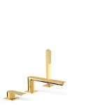 Mitigeur bain sur gorge loft colors avec douchette anticalcaire bec 180 or - tres 20016203or