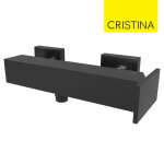 Mitigeur douche mural chrom noir bross tabula - cristina ondyna ta40175