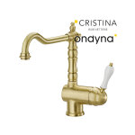 Mitigeur vier farfalle retro bec orientable vieux bronze mat - cristina ondyna fr13393