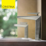 Mitigeur lavabo mi - haut avec vidage up&down; mtal bross fractal - cristina ondyna ft22777