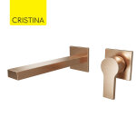 Mitigeur lavabo mural or rose bross omega - cristina ondyna og23734p
