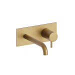 Mitigeur lavabo mural triverde avec plaque bec 22. 5 cm or bross - cristina ondyna tv25896p