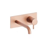 Mitigeur lavabo mural triverde avec plaque bec 22. 5 cm or rose bross - cristina ondyna tv25834p