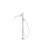 Mitigeur sur pied pour baignoire et douche1 colonne verticale blanc mat - tres 26247005bm
