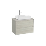 Ona meuble 2 tiroirs pr lav centr + plan 800 chne blanchi - roca a851728512