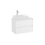 Ona meuble 2 tiroirs pr lavabo gauche + plan 800mm blanc mat - roca a851729509