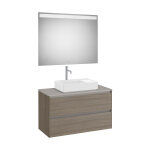 Ona pack meuble 2t + plan + miroir eidos 1000mm orme fonc - roca a851718511