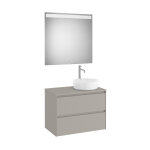Ona pack meuble 2t + plan pr lav dte + miroir 800 gris mat - roca a851715510