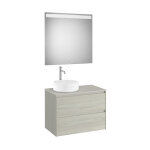 Ona pack meuble 2t + plan pr lav gche + miroir 800 chne blanchi - roca a851717512