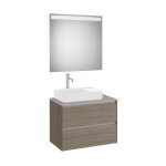 Ona pack meuble 2t + plan pr lav gche + miroir 800 orme fonc - roca a851717511