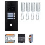 Pack gt audio 4 bp programm avec platine faade noire satin 200447 - aiphone gtba4eb
