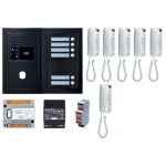 Pack gt audio 6 bp programm avec platine faade noire satin 200449 - aiphone gtba6eb
