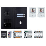 Pack gt vido 2 bp programm avec platine faade noire satin 200454 - aiphone gtbv2eb