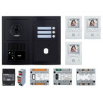 Pack gt vido 3 bp programm avec platine faade noire satin 200455 - aiphone gtbv3eb