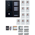 Pack gt vido 9 bp programm avec platine faade noire satin 200461 - aiphone gtbv9eb