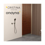 Pack mitigeur douche encastre tige 6 cm pmr chrom noir bross - cristina ondyna xtv63775