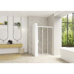 Paroi de douche smart design 3 volets coulissants 100 profilé blanc verre transparent - kinedo pa90264btned ... Paroi de douche smart design 3 volets coulissants 100 profilé blanc verre transparent - kinedo pa90264btned ...