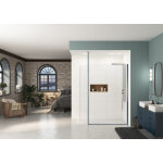 Paroi ekinox duo 120 profil kobalt, verre transparent charnire  droite + mat - kinedo pa4224ktnemd ...