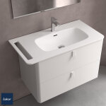 Plan vasque uniiq 890 robinet porte - serviettes option solid surface 890x12x460mm - salgar 96788