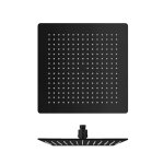 Pomme de douche sandwich inox carre chrome noir brosse hydrotherapie - cristina ondyna pd96375