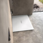 Receveur kinemoon style texture pierre lunaire blanc 120x90 bonde centrale - kinedo rd763