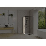 Smart design accs d'angle clt sans seuil 70 profil noir verre transparent g - kinedo pa90160ntneg