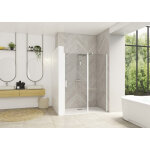 Smart design porte centrale sans seuil 120 profilé blanc verre transparent - kinedo pa9061btne Smart design porte centrale sans seuil 120 profilé blanc verre transparent - kinedo pa9061btne