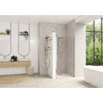 Smart design porte pivotante sans seuil 90 profil chrom verre transparent - kinedo pa9044ctne