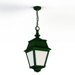 Suspension avenue 2 n1 led opale vert anglais 019 - pradier 102103019