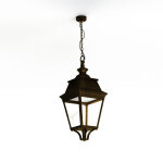 Suspension avenue 3 n1 led warm patine dore 009 diffuseur clair - pradier 103102009