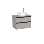The gap meuble 2t pour vasque À poser 600 mm gris moyen mat / poignées noires - roca a851500547 The gap meuble 2t pour vasque À poser 600 mm gris moyen mat / poignées noires - roca a851500547