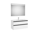 The gap pack 2 tiroirs (unik + miroir) 1000 mm centr blanc mat / poignes noires - roca a851854509